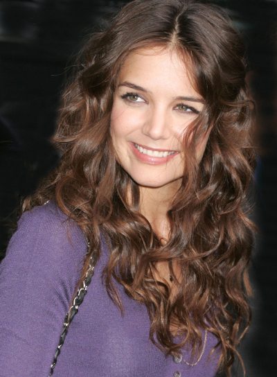Katie Holmes Curly, Long Hairstyle for Thick Hair